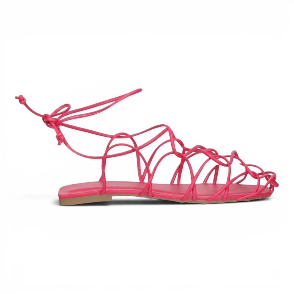 NEW BRUNO MENEGATTI women's enya leather gladiator sandal in hot pink